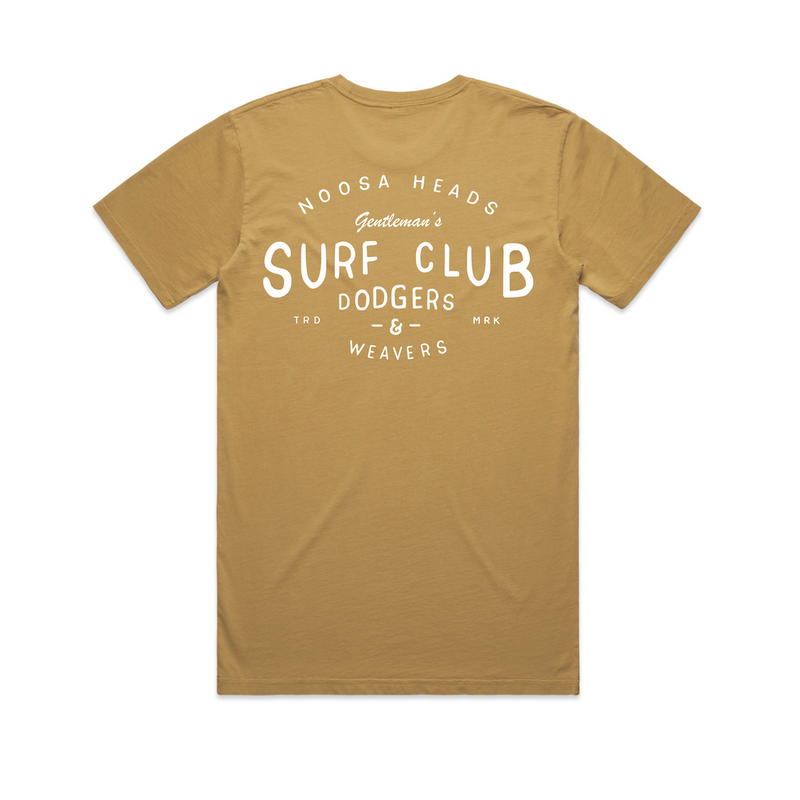 Dodgers & Weavers 100% Cotton Tee (Washed Mustard) - The Gentleman's Surf Club