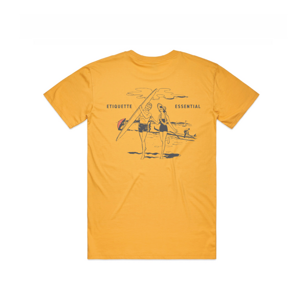 Etiquette 100% Cotton Tee (Mustard) - The Gentleman's Surf Club