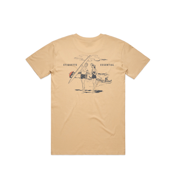 Etiquette 100% Cotton Tee (Tan) - The Gentleman's Surf Club