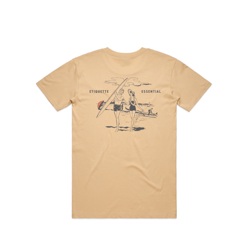 Etiquette 100% Cotton Tee (Tan) - The Gentleman's Surf Club