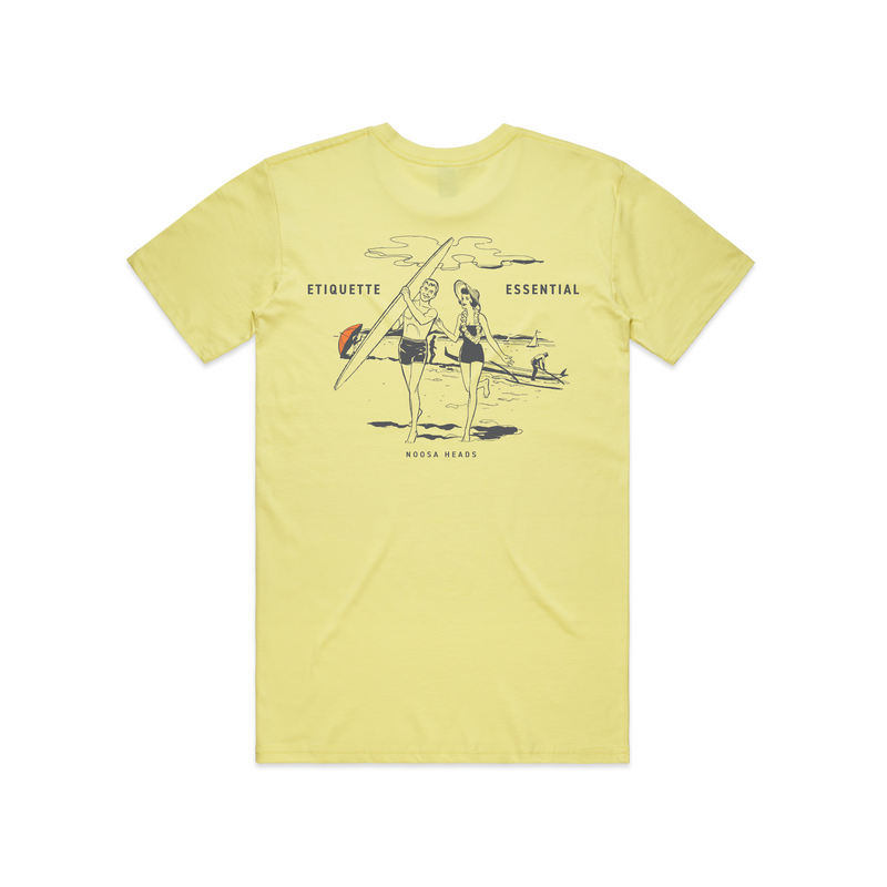 Etiquette 100% Cotton Tee (Lemon) 1 LEFT IN MEDIUM - The Gentleman's Surf Club