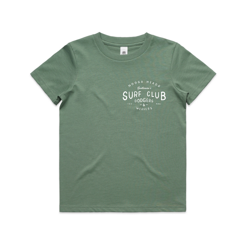 Dodgers & Weavers 100% Combed Cotton Kids' Tee (Sage) - The Gentleman's Surf Club