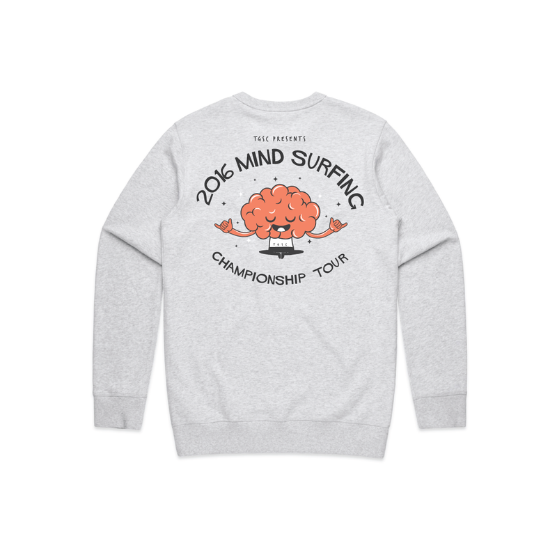 Mind Surfer 100% Premium Cotton Jumper (Snow Marl) - The Gentleman's Surf Club