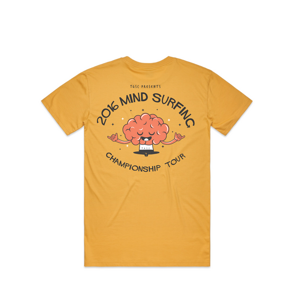 Mind Surfer 100% Cotton Tee (Mustard) - The Gentleman's Surf Club