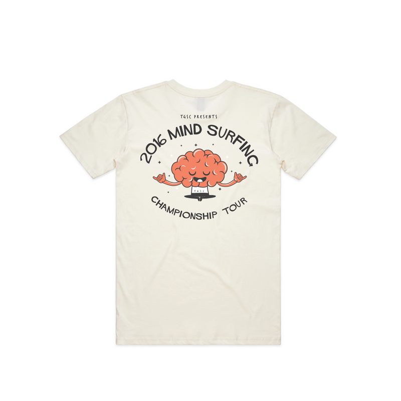 Mind Surfer 100% Cotton Tee (Off-White) - The Gentleman's Surf Club