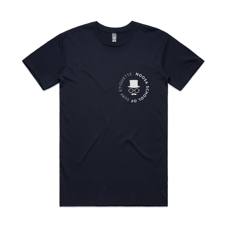 School of Surf Noosa 100% Cotton Tee (Navy) 2 LEFT IN SMALL - The Gentleman's Surf Club