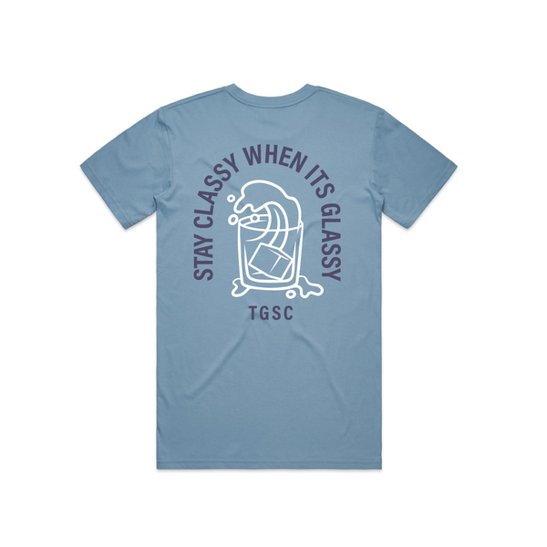 Stay Classy 100% Cotton Tee (Blue) - The Gentleman's Surf Club