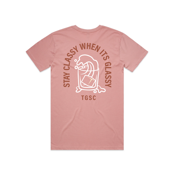 Stay Classy 100% Cotton Tee (Rose) - The Gentleman's Surf Club